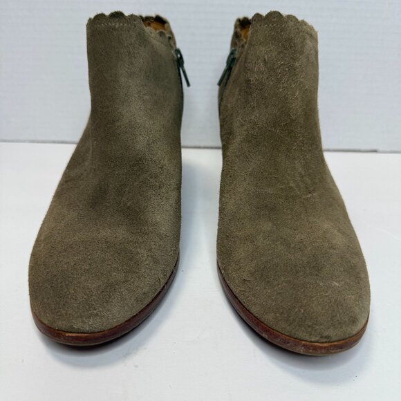 Jack Rogers Women's Marianna Suede Ankle Boots Side Zip Stacked Heel Taupe Sz 8 - Picture 3 of 8